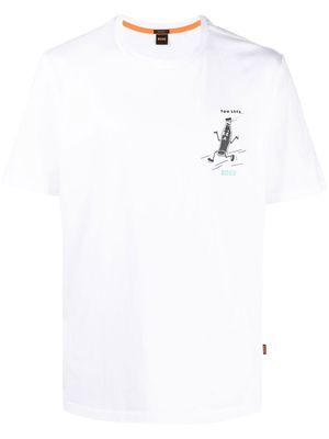 BOSS chest logo-print detail T-shirt - White