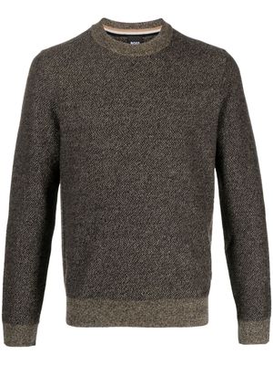 BOSS chevron-knit jumper - Brown