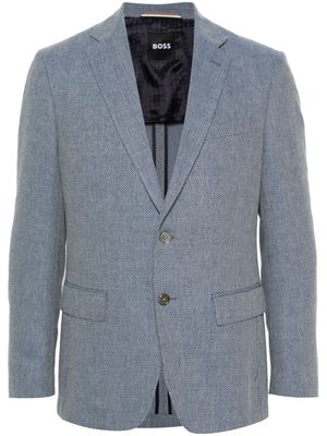 BOSS chevron-pattern blazer - Blue