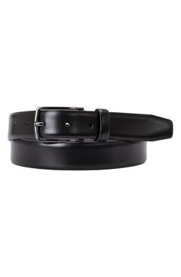 BOSS Chuck Polished Leather Belt in Black