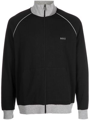 BOSS colour-block zip-up jacket - Black