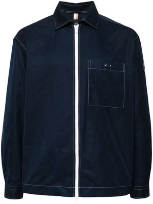 BOSS contrast-stitch shirt jacket - Blue