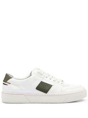 BOSS contrast-stripe leather sneakers - White