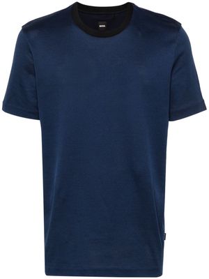 BOSS contrasting-neck cotton T-shirt - Blue