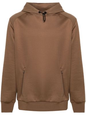 BOSS contrasting-panels toggle hoodie - Brown