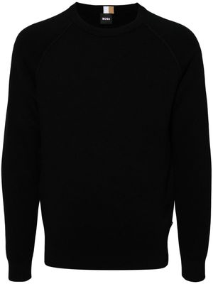 BOSS cotton-virgin wool blend jumper - Black