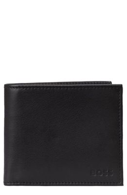 BOSS Crew Leather Bifold Wallet in Black