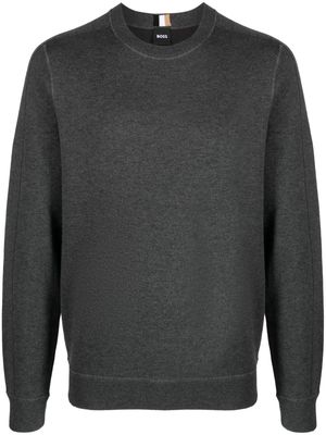 BOSS crew-neck fine-knit jumper - Grey