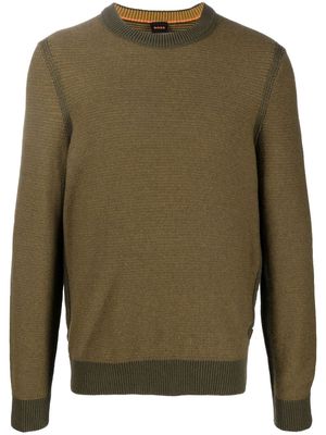 BOSS crew-neck knitted jumper - Green