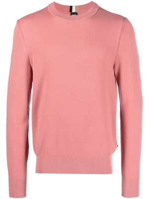 BOSS crew-neck knitted jumper - Pink