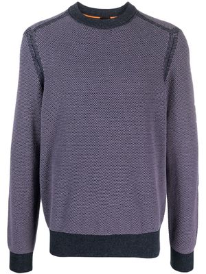 BOSS crew-neck knitted jumper - Purple
