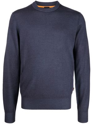 BOSS crew neck knitted sweater - Blue