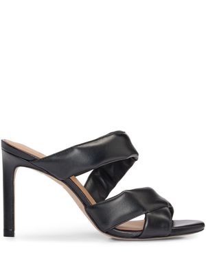 BOSS crossover-strap leather mules - Black