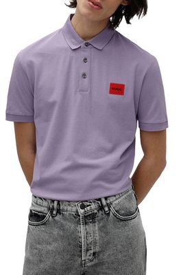 BOSS Deres Slim Fit Cotton Polo in Light/Pastel Purple