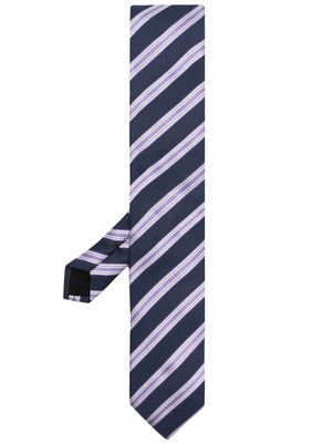 BOSS diagonal-stripe pattern tie - Blue