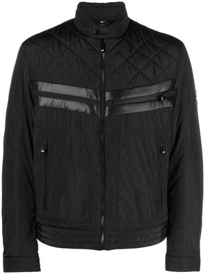 BOSS diamond-pattern bomber jacket - Black