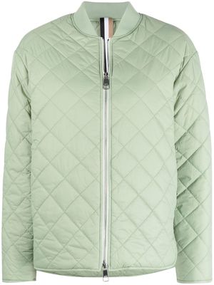 BOSS diamond-quilt bomber jacket - Green
