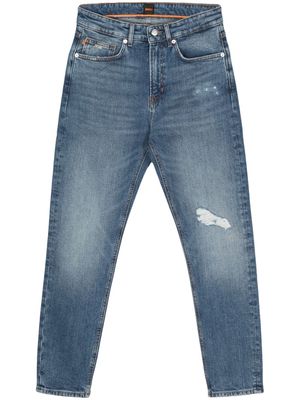 BOSS distressed tapered jeans - Blue