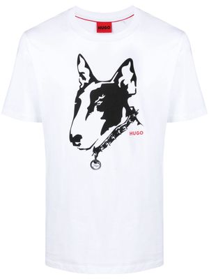 BOSS dog-print cotton T-shirt - White