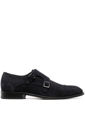 BOSS double-buckle suede shoes - Blue