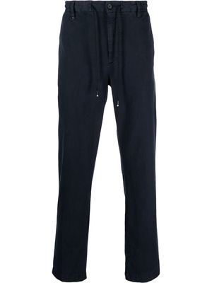 BOSS drawstring-fastening straight-leg trousers - Blue