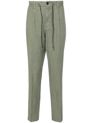BOSS drawstring linen trousers - Green