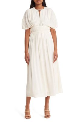 BOSS Drizzie Puff Sleeve Dress in Soft Cream
