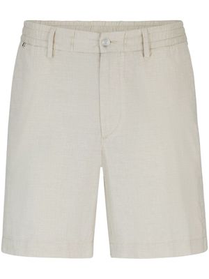 BOSS elasticated-waist stretch-cotton shorts - Neutrals