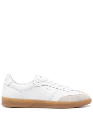 BOSS embossed-logo leather sneakers - White