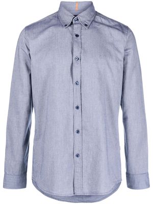 BOSS embroidered-logo detail shirt - Grey