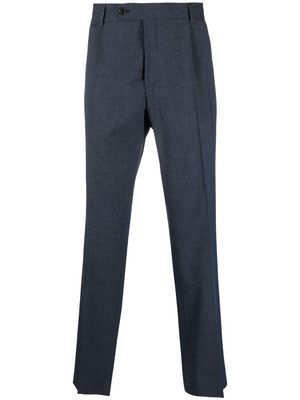 BOSS embroidered-logo tailored trousers - Blue