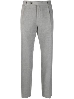BOSS embroidered -logo tailored trousers - Grey