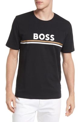 BOSS Essential Cotton Lounge T-Shirt in Black/brown