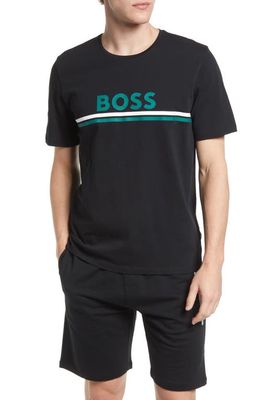BOSS Essential Cotton Lounge T-Shirt in Black/green