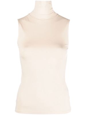BOSS extra-slim-fit sleeveless roll neck top - Neutrals