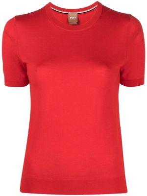 BOSS Falyssias knitted short-sleeve jumper - Red
