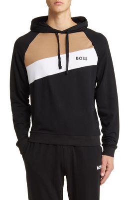 BOSS Fashion Colorblock Lounge Hoodie in Black