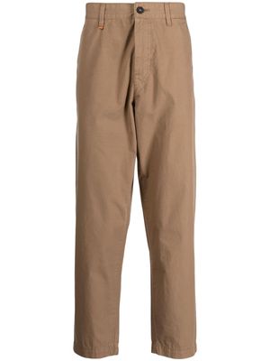 BOSS front-fastening cotton chinos - Brown