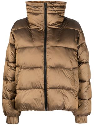 BOSS funnel-neck padded puffer jacket - Brown