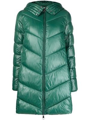 BOSS funnel-neck quilted raincoat - Green