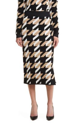 BOSS Furelia Houndstooth Knit Pencil Skirt in Iconic Houndstooth Fantasy