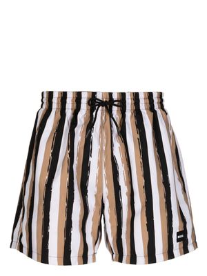 BOSS Fyn striped swim shorts - Brown
