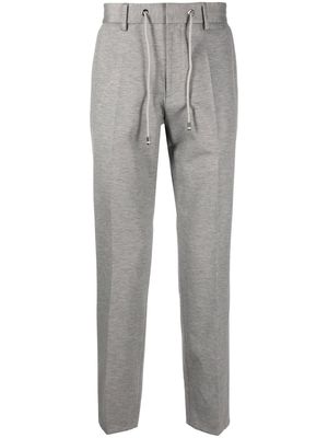 BOSS Genius elasticated-waist straight-leg trousers - Grey
