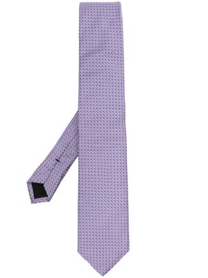 BOSS geometric-patterned silk tie - Purple