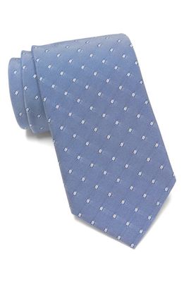 BOSS Geometric Recycled Polyester Tie in Bright Blue