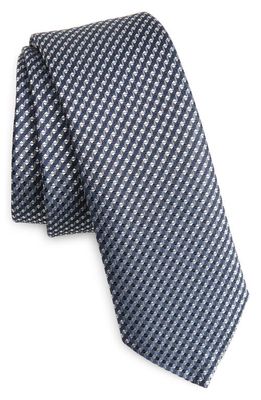 BOSS Geometric Silk Blend Tie in Dark Blue