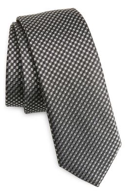 BOSS Geometric Silk Blend Tie in Medium Grey