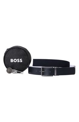 BOSS Golf Belt & Bag Set in Navy