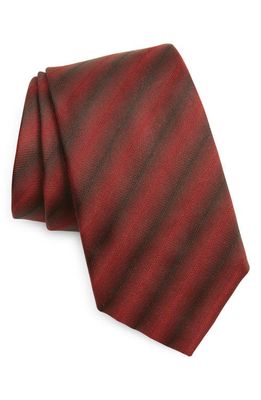 BOSS Gradient Stripe Silk Tie in Dark Red