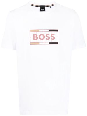 BOSS graphic logo-print T-shirt - White